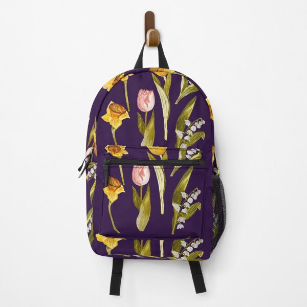 Item preview, Daffodil tulip snowdrop Easter a seamless pattern violet designed and sold by Yana Mustafina | Boho Soulful Designs.