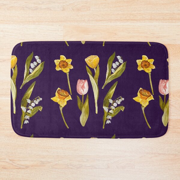 Item preview, Daffodil tulip snowdrop Easter a seamless pattern violet designed and sold by Yana Mustafina | Boho Soulful Designs.