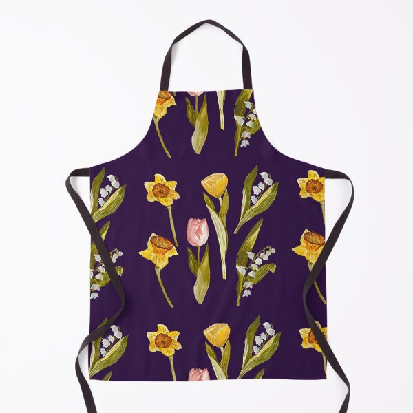 Item preview, Daffodil tulip snowdrop Easter a seamless pattern violet designed and sold by Yana Mustafina | Boho Soulful Designs.