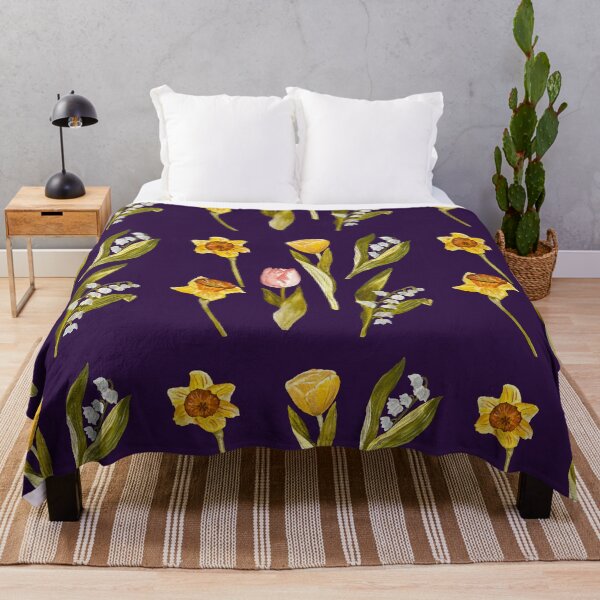 Item preview, Daffodil tulip snowdrop Easter a seamless pattern violet designed and sold by Yana Mustafina | Boho Soulful Designs.