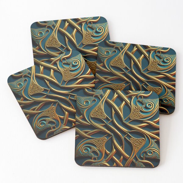 Item preview, Pattern - Turquoise/Gold Elegance v0.1 designed and sold by EnjoyDigitalArt.