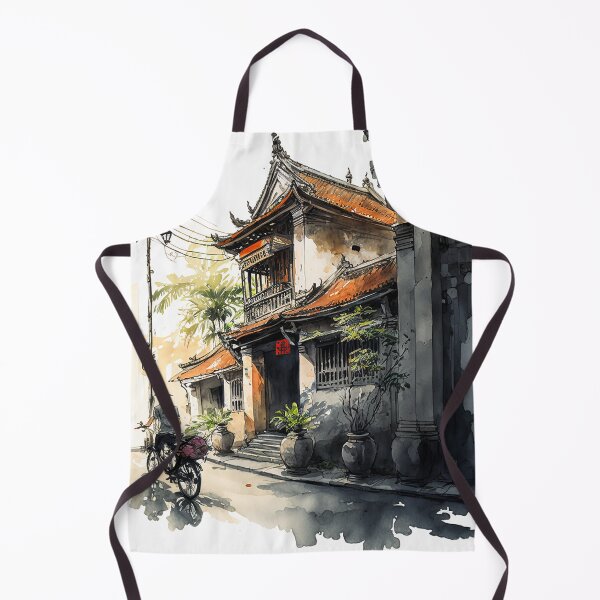 Item preview, Asian Ancient City - sumi-e painting designed and sold by MaitionDesigns.