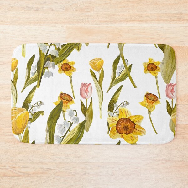 Item preview, Daffodil tulip snowdrop Easter an ornate pattern designed and sold by Yana Mustafina | Boho Soulful Designs.