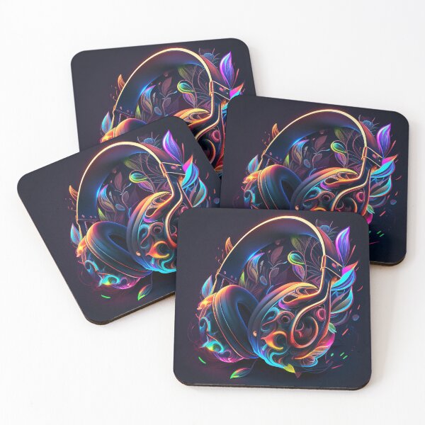 Item preview, Gaming Headphones Abstract Neon Colourful  designed and sold by Visual Foundry.