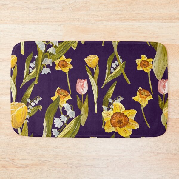 Item preview, Daffodil tulip snowdrop Easter an ornate pattern violet designed and sold by Yana Mustafina | Boho Soulful Designs.