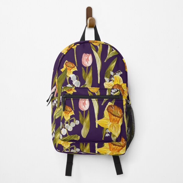 Item preview, Daffodil tulip snowdrop Easter an ornate pattern violet designed and sold by Yana Mustafina | Boho Soulful Designs.