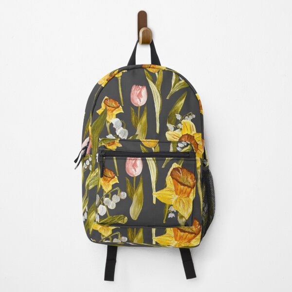 Item preview, Daffodil tulip snowdrop Easter an ornate pattern grey designed and sold by Yana Mustafina | Boho Soulful Designs.