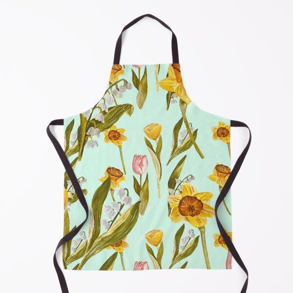 Item preview, Daffodil tulip snowdrop Easter an ornate pattern mint designed and sold by Yana Mustafina | Boho Soulful Designs.