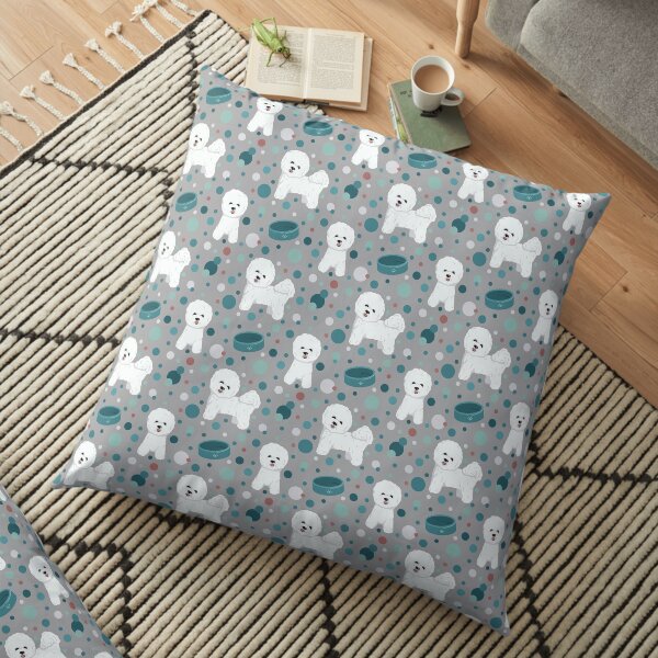 Bichon Frise dog pattern Floor Pillow