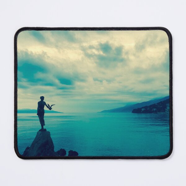 Item preview, The most famous statue in Opatija - Maiden with the Seagull designed and sold by TheArtfulAI.