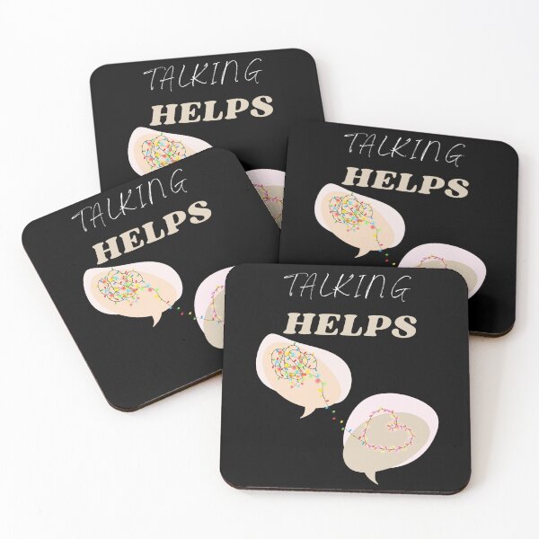 Item preview, Talking Helps Mental Health Awareness Black designed and sold by BeBraveStore.
