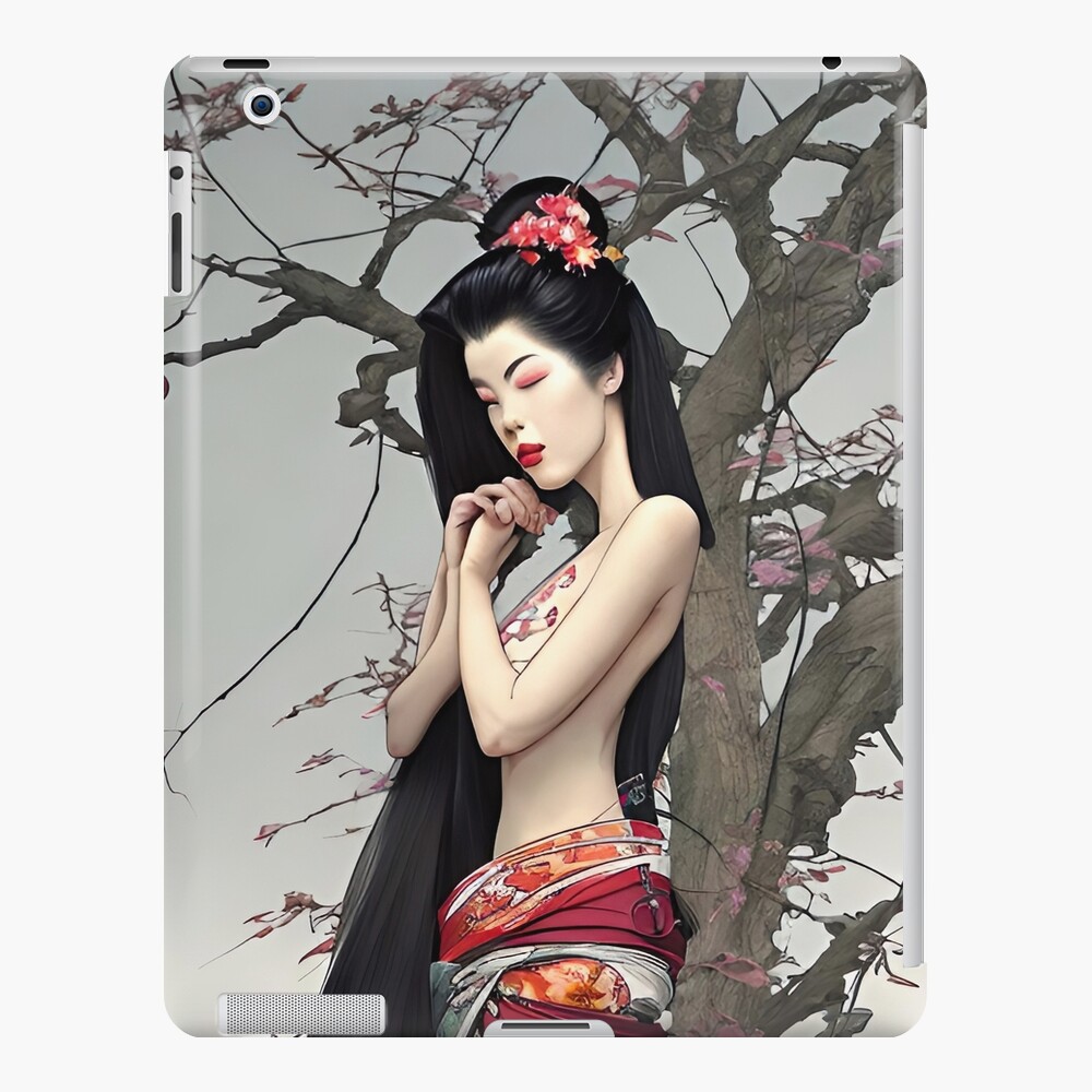 Japanese geisha in digital anime style