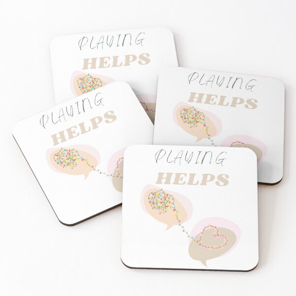 Item preview, Playing Helps Mental Health Awareness Black designed and sold by BeBraveStore.