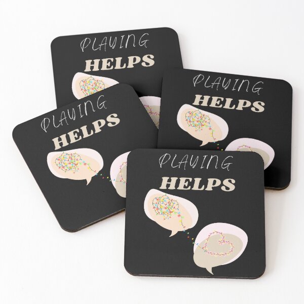 Item preview,  Playing Helps Mental Health Awareness Black designed and sold by BeBraveStore.