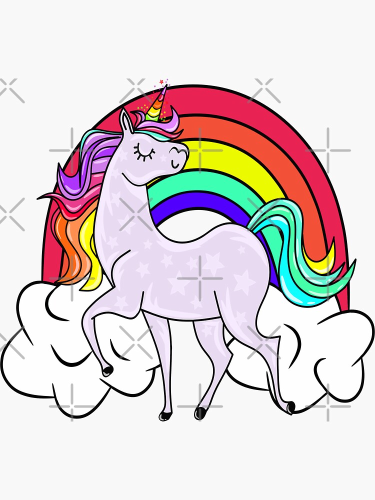"Rainbow Unicorn" Sticker for Sale by Ascooepics Redbubble
