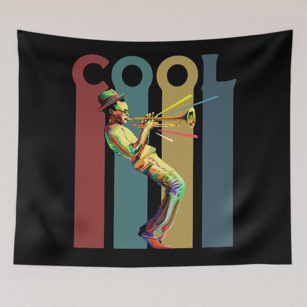 Item preview, COOL - Retro design with a jazz trumpet player designed and sold by Blended Designs ⭐⭐⭐⭐⭐.