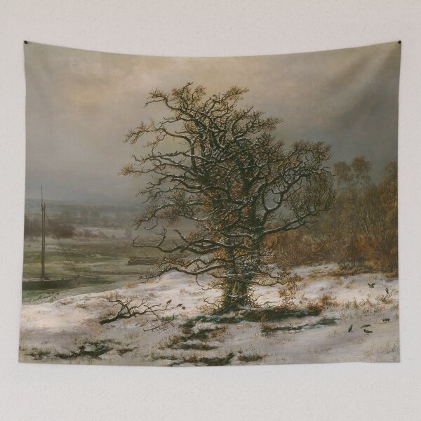 Item preview, Winter scenery -  Oak Tree by the Elbe in Winter by Johan Christian Dahl designed and sold by AR-shop.