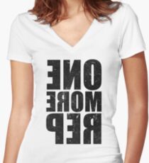 ONE MORE REP Women's Fitted V-Neck T-Shirt