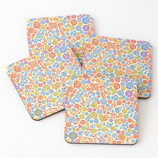 Item preview, Abstract esoteric Symbol Colorful tiled pattern designed and sold by zotilus.