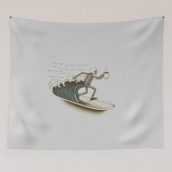 Item preview, Skeleton Surfer  (Cartoon Art) - Coffee designed and sold by The-Fox-Hole.