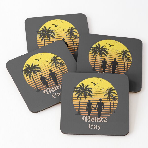 Item preview,  Belize city retro sunset palm trees designed and sold by TipTopTapo.