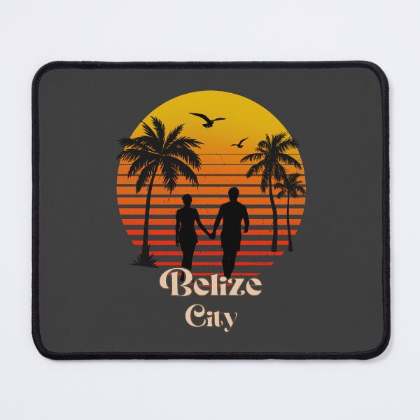 Item preview, Belize city retro sunset palm trees designed and sold by TipTopTapo.