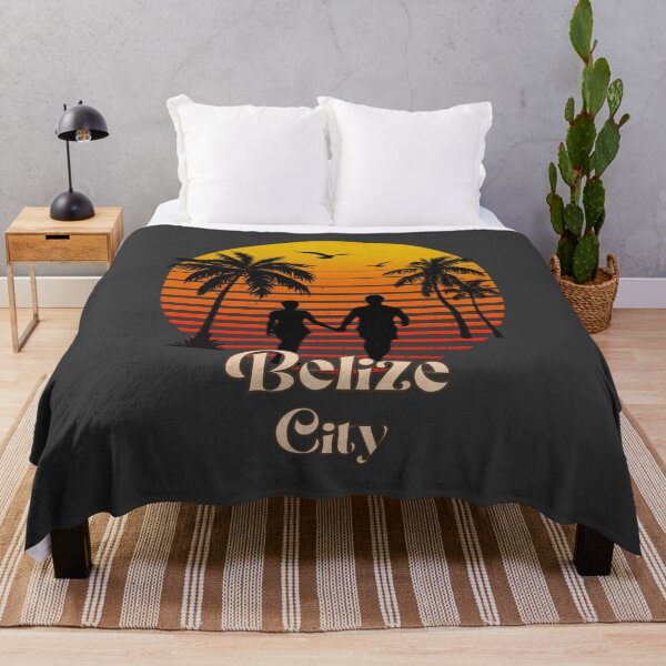 Item preview, Belize city retro sunset palm trees designed and sold by TipTopTapo.