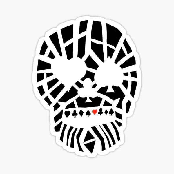 Fractured Poker Skull Sticker