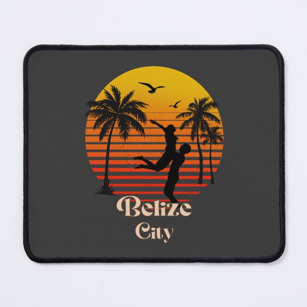 Item preview, Belize city retro sunset palm trees designed and sold by TipTopTapo.
