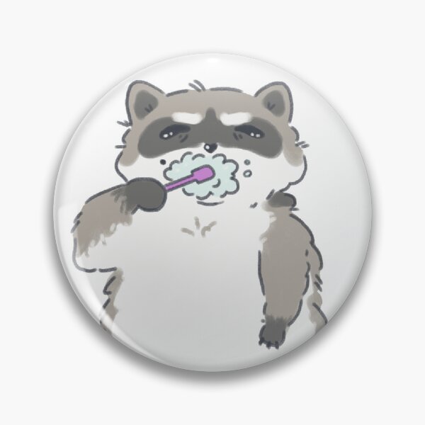 Item preview, grumpy raccoon brushing teefs designed and sold by theetrashyartis.