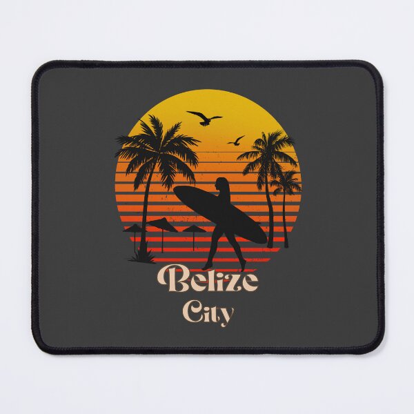 Item preview, Belize city retro sunset palm trees designed and sold by TipTopTapo.