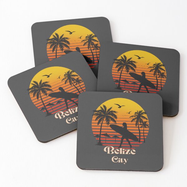 Item preview, Belize city retro sunset palm trees designed and sold by TipTopTapo.