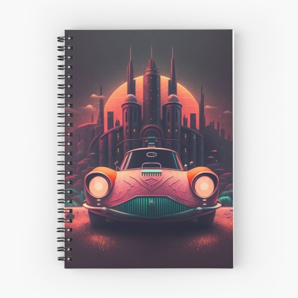 Item preview, Surreal Futuristic Dark Synthwave Neon City And Sports Car designed and sold by AfropunkDesigns.