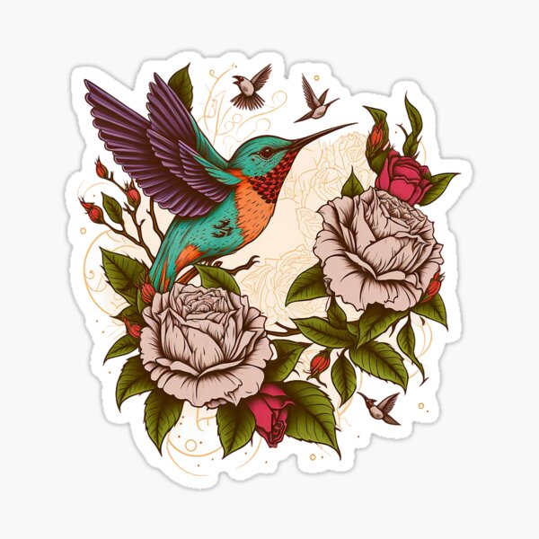 Neo tradional Hummingbird Sticker