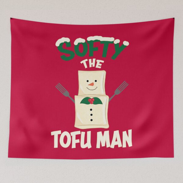 Item preview, Vegan Christmas : Softy the Tofu Man Funny Tofu Snowman designed and sold by mindeverykind.