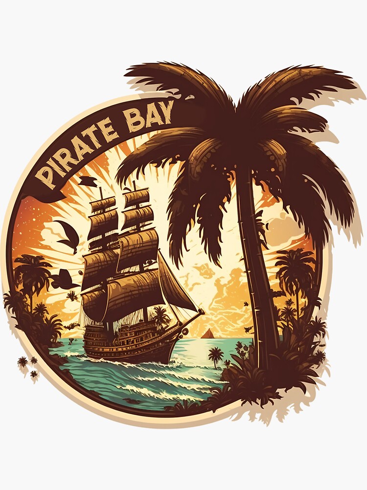 "Pirate Bay Sticker" Sticker for Sale by BayPalmsDesigns Redbubble