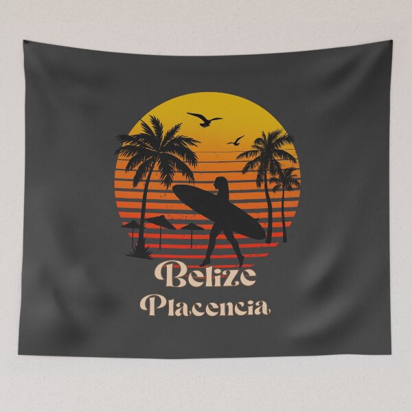 Item preview, Belize Placencia retro sunset palm trees designed and sold by TipTopTapo.