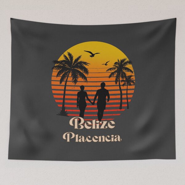 Item preview, Belize Placencia retro sunset palm trees designed and sold by TipTopTapo.