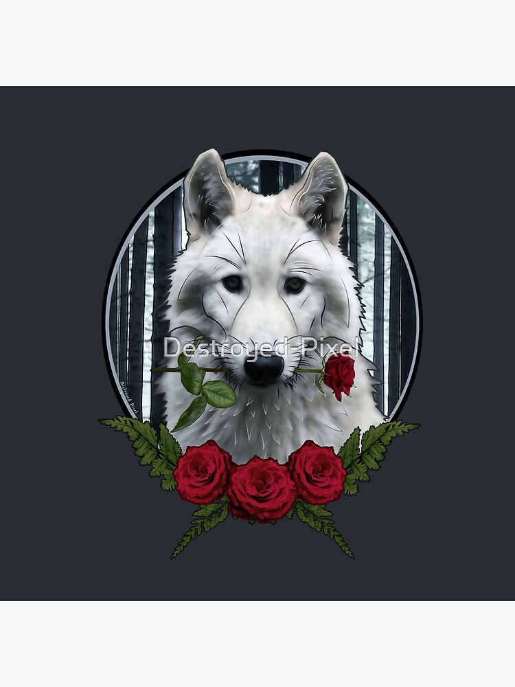 Wolf with Rose - Graphic Style by Destroyed-Pixel