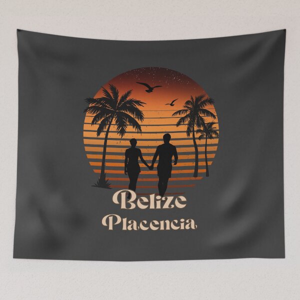 Item preview, Belize Placencia retro sunset palm trees designed and sold by TipTopTapo.