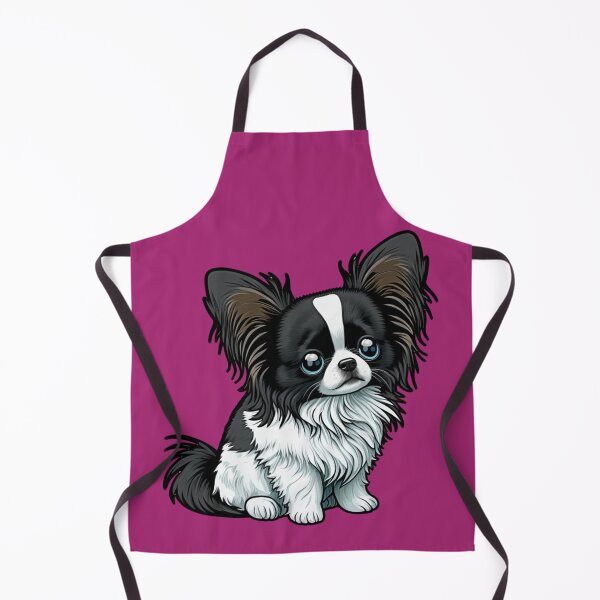 Item preview, Papillon Dog Puppy - Black and White Fur - Kawaii Cartoon designed and sold by UncannyCanvas.
