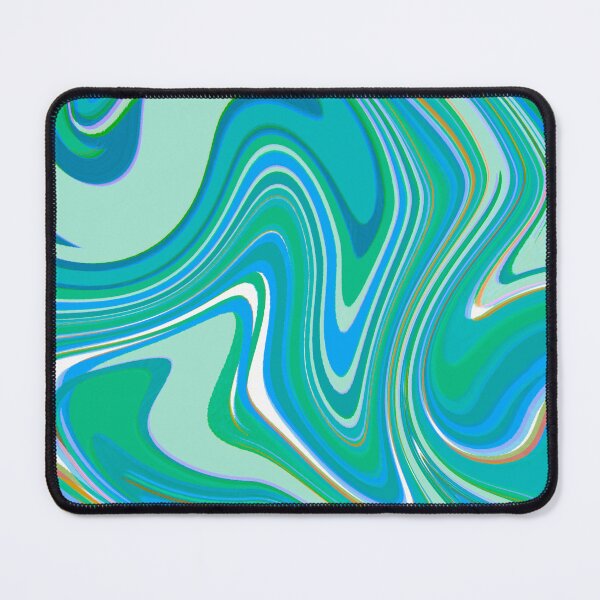 Item preview, Modern Liquid Swirl Abstract Pattern Vibrant Neon Blue, Blue Tones, Green and Blue, Green Tones, Marble Multicolor Design designed and sold by theprintedclub.