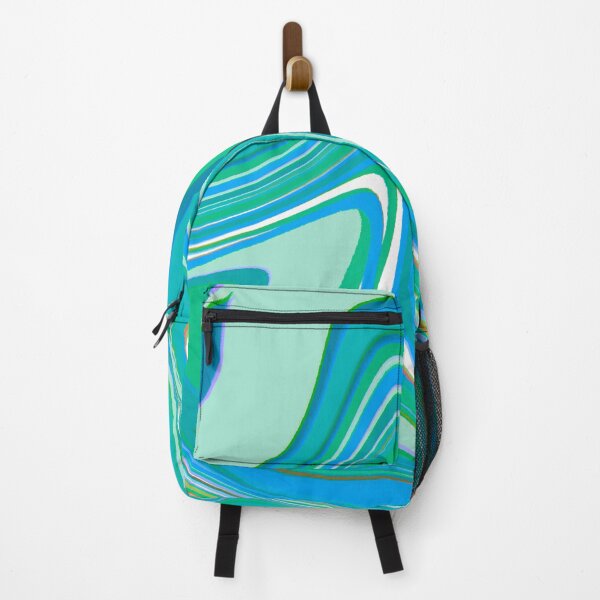 Item preview, Modern Liquid Swirl Abstract Pattern Vibrant Neon Blue, Blue Tones, Green and Blue, Green Tones, Marble Multicolor Design designed and sold by theprintedclub.