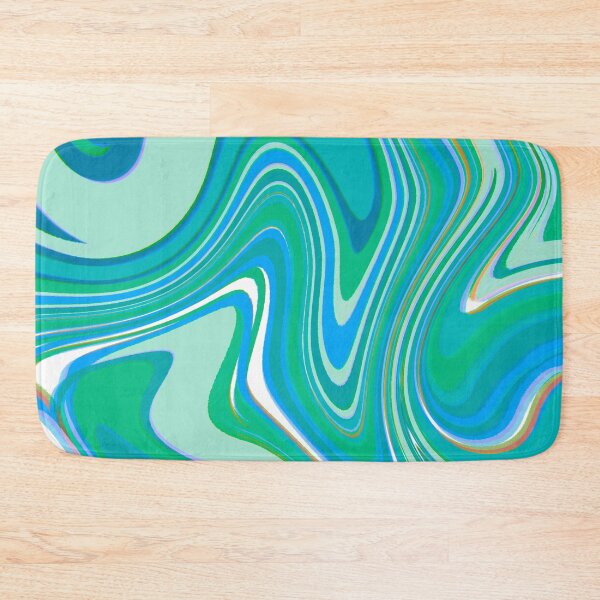 Item preview, Modern Liquid Swirl Abstract Pattern Vibrant Neon Blue, Blue Tones, Green and Blue, Green Tones, Marble Multicolor Design designed and sold by theprintedclub.
