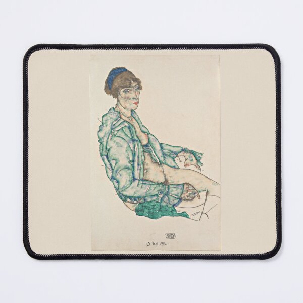 Item preview, Egon Schiele   Sitting Semi-Nude with Blue Hairband designed and sold by TeeARTHY.