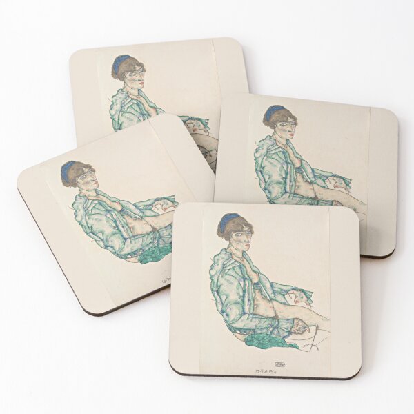 Item preview, Egon Schiele   Sitting Semi-Nude with Blue Hairband designed and sold by TeeARTHY.