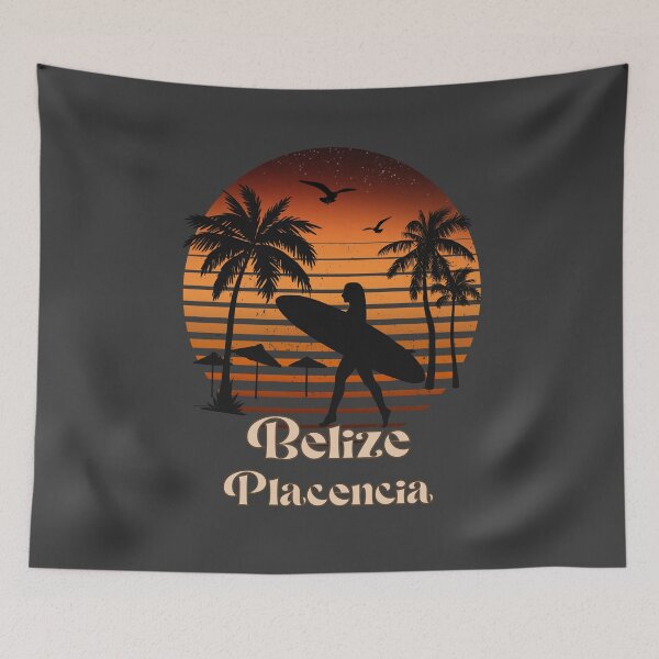 Item preview, Belize Placencia retro sunset palm trees designed and sold by TipTopTapo.