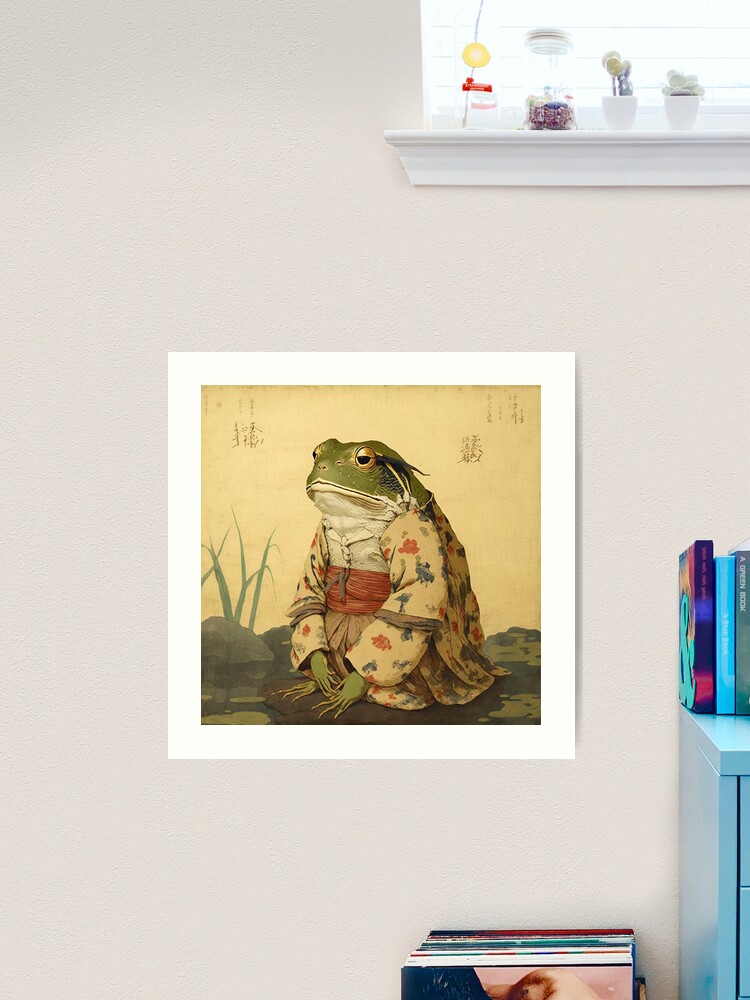 Vintage Japanese Unimpressed Frog  Art Print for Sale by