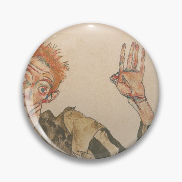 Item preview, Egon Schiele Self-Portrait with Striped Sleeves designed and sold by TeeARTHY.