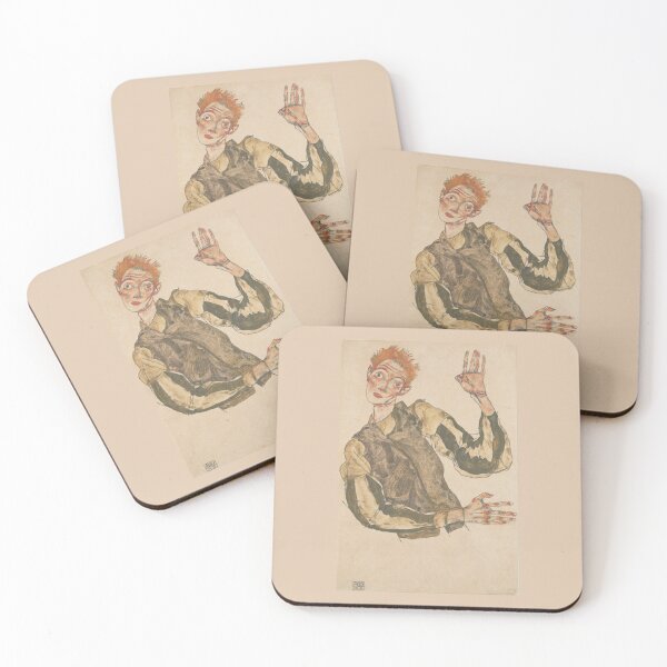 Item preview, Egon Schiele Self-Portrait with Striped Sleeves designed and sold by TeeARTHY.
